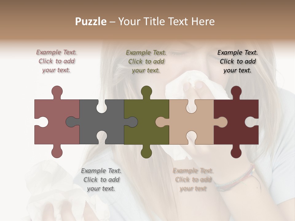 Beautiful Girl With Allergies PowerPoint Template