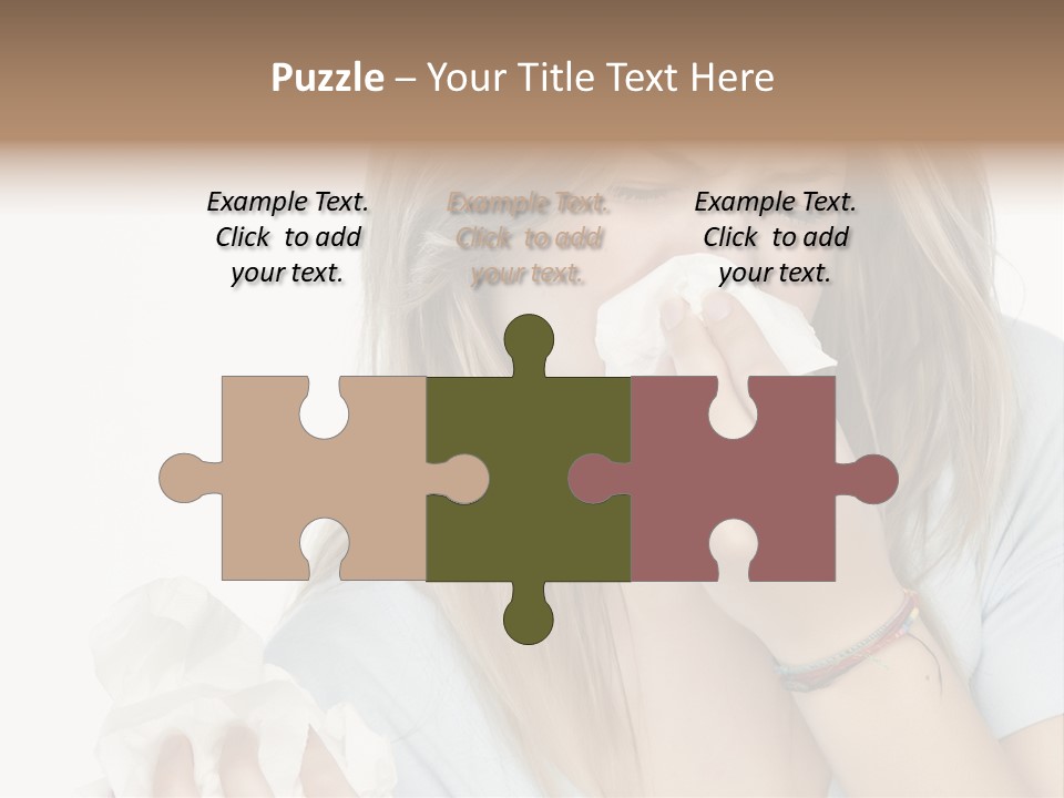 Beautiful Girl With Allergies PowerPoint Template