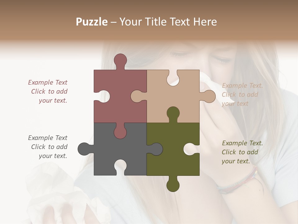 Beautiful Girl With Allergies PowerPoint Template