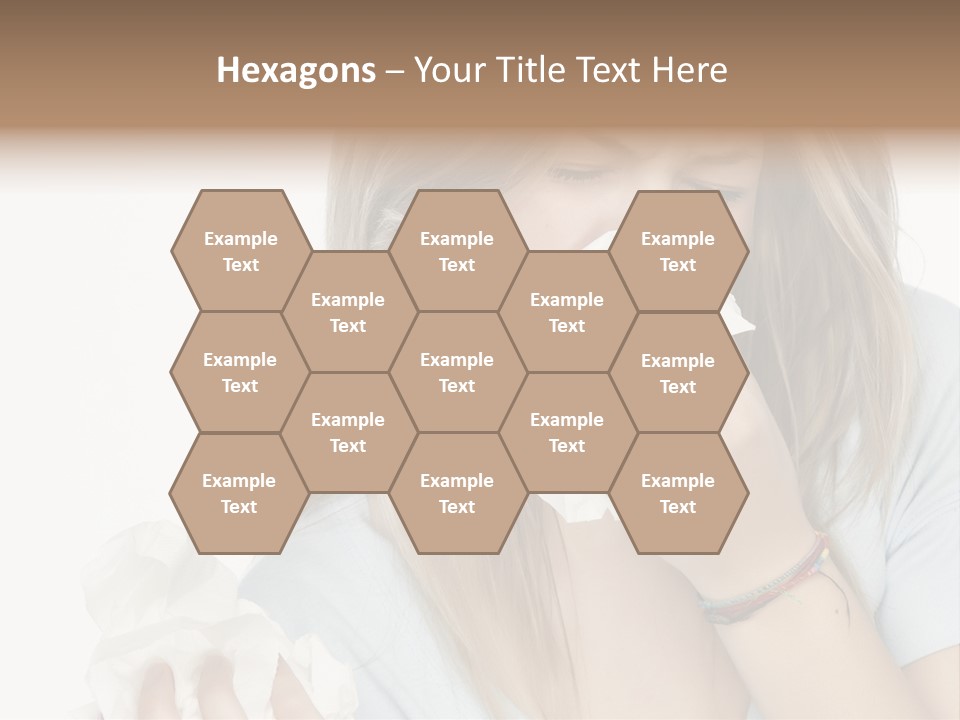 Beautiful Girl With Allergies PowerPoint Template