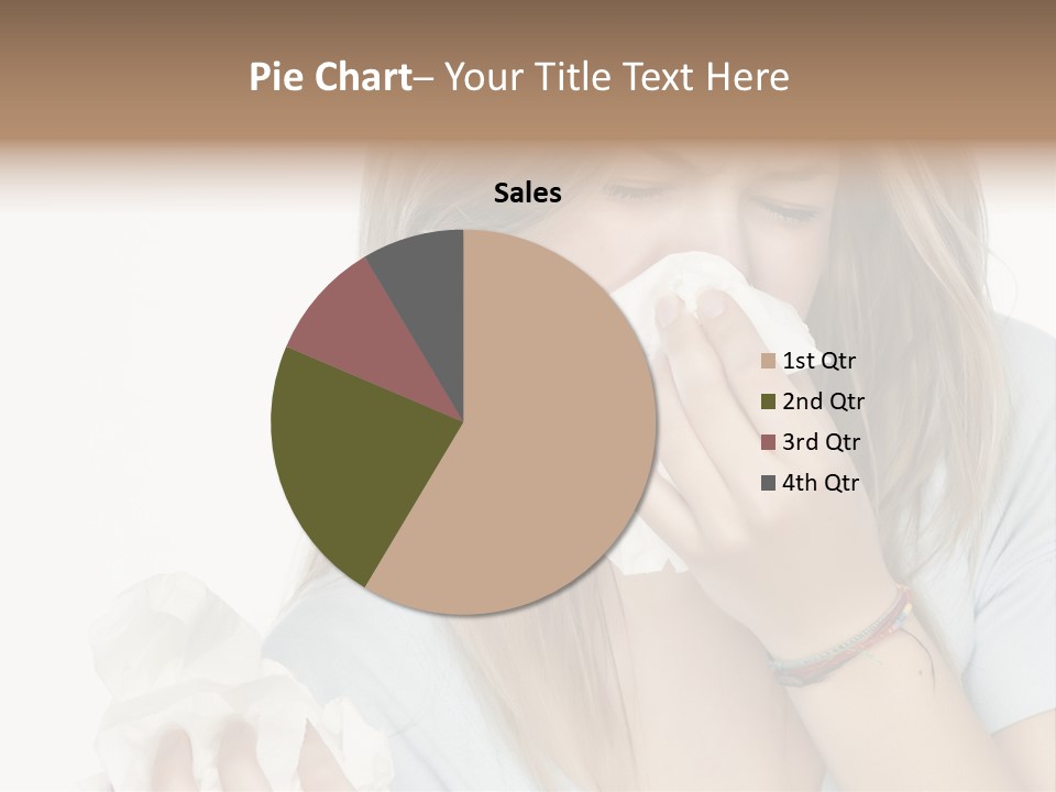 Beautiful Girl With Allergies PowerPoint Template