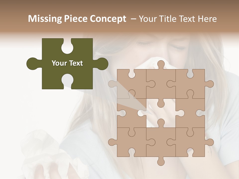 Beautiful Girl With Allergies PowerPoint Template