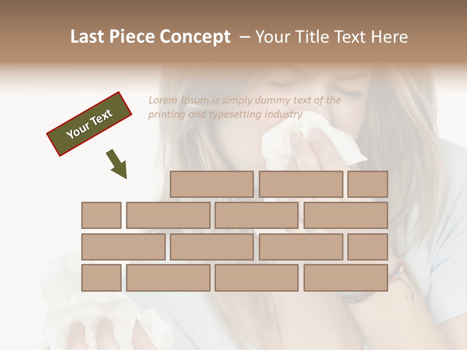 Beautiful Girl With Allergies PowerPoint Template