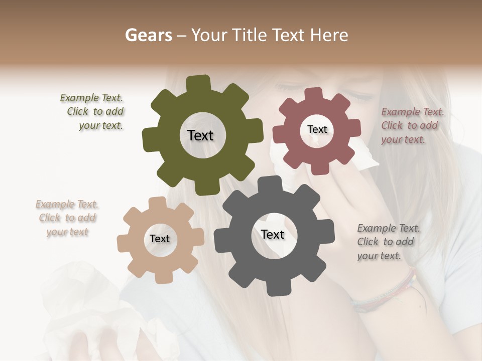 Beautiful Girl With Allergies PowerPoint Template