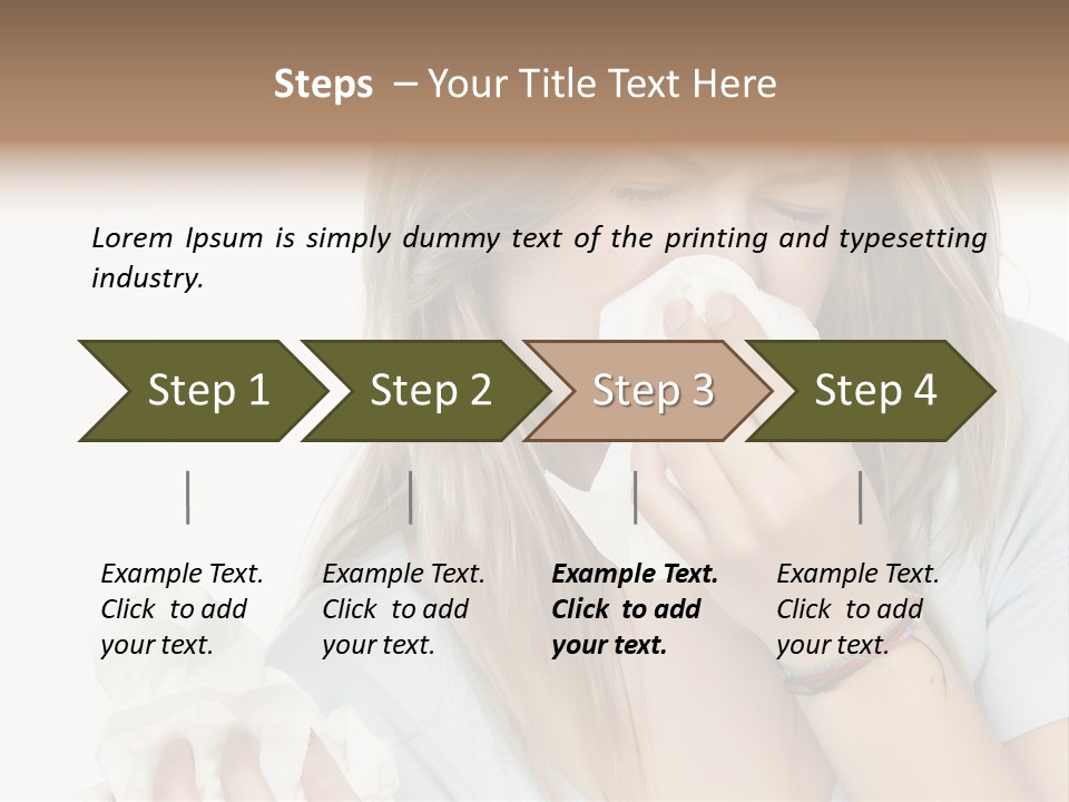 Beautiful Girl With Allergies PowerPoint Template