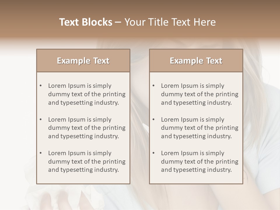 Beautiful Girl With Allergies PowerPoint Template