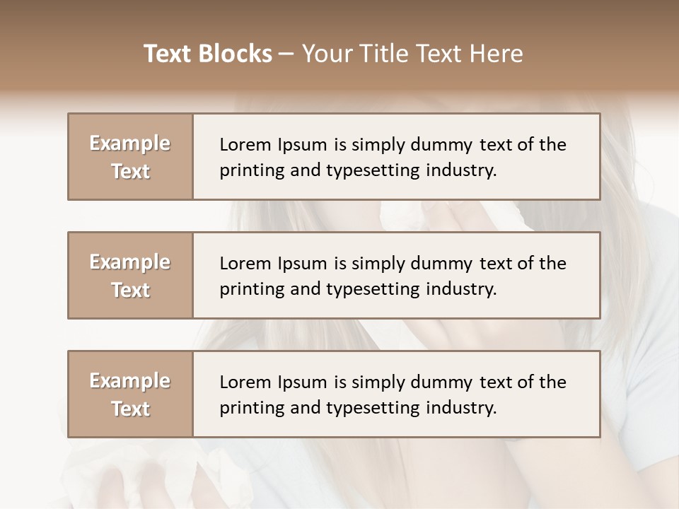 Beautiful Girl With Allergies PowerPoint Template