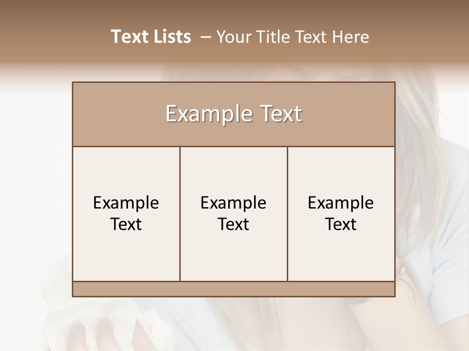 Beautiful Girl With Allergies PowerPoint Template