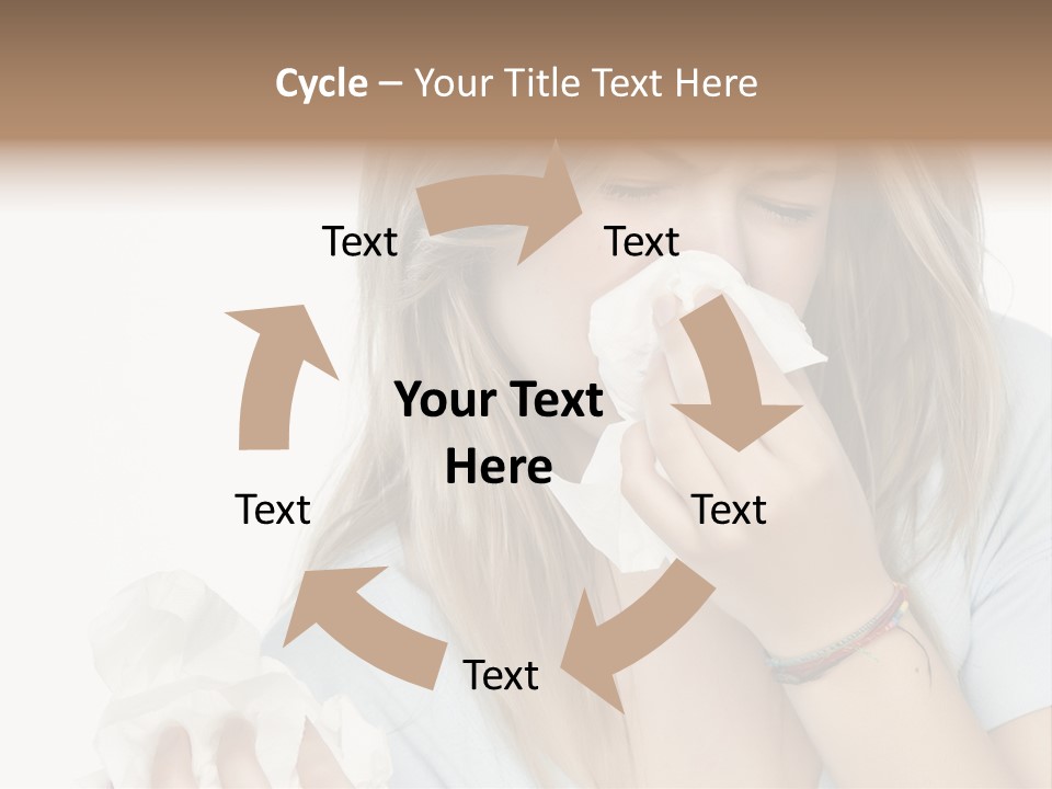 Beautiful Girl With Allergies PowerPoint Template