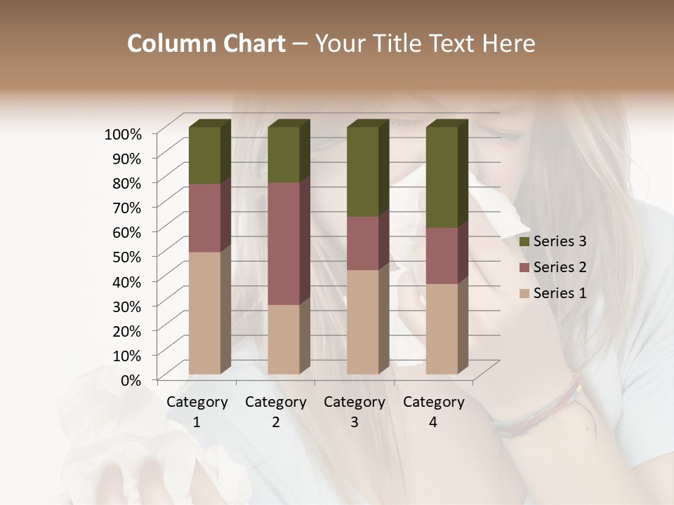 Beautiful Girl With Allergies PowerPoint Template