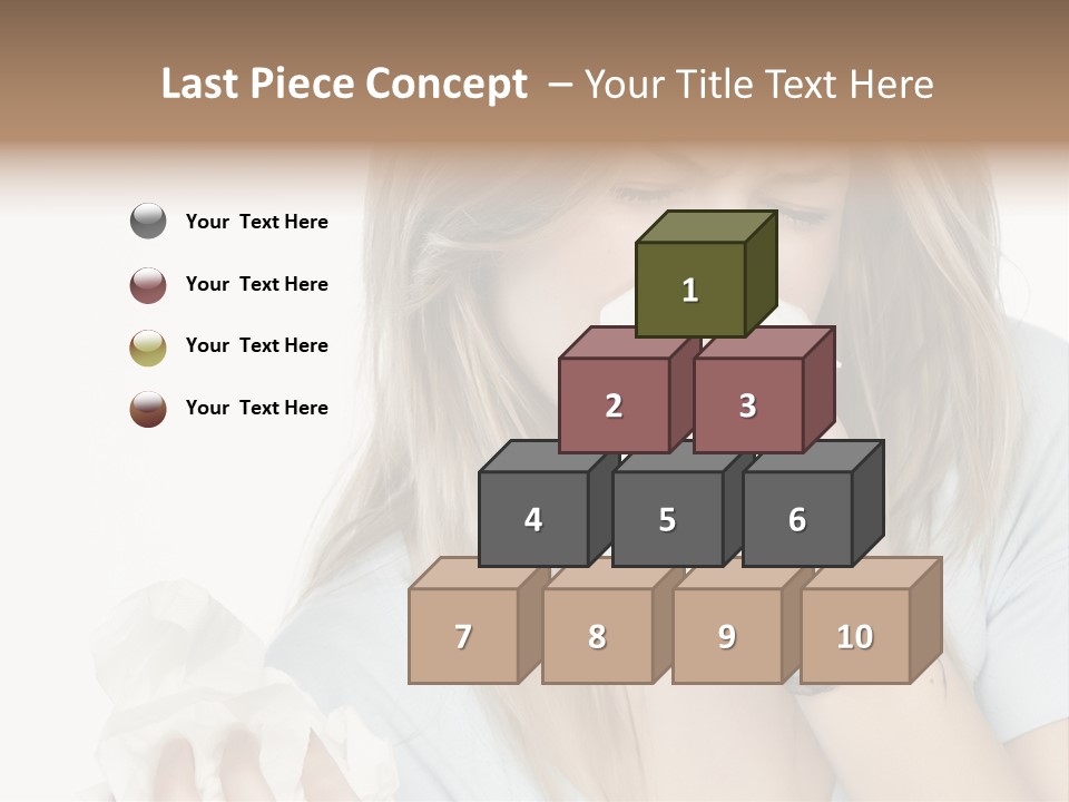 Beautiful Girl With Allergies PowerPoint Template