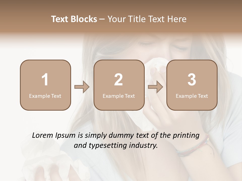 Beautiful Girl With Allergies PowerPoint Template