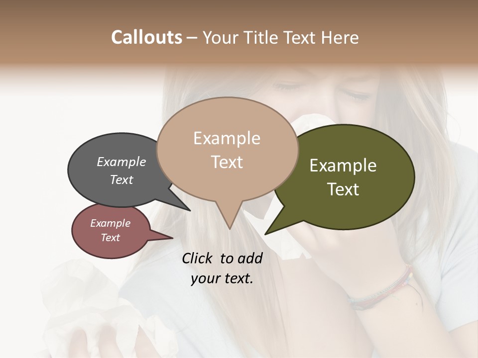 Beautiful Girl With Allergies PowerPoint Template