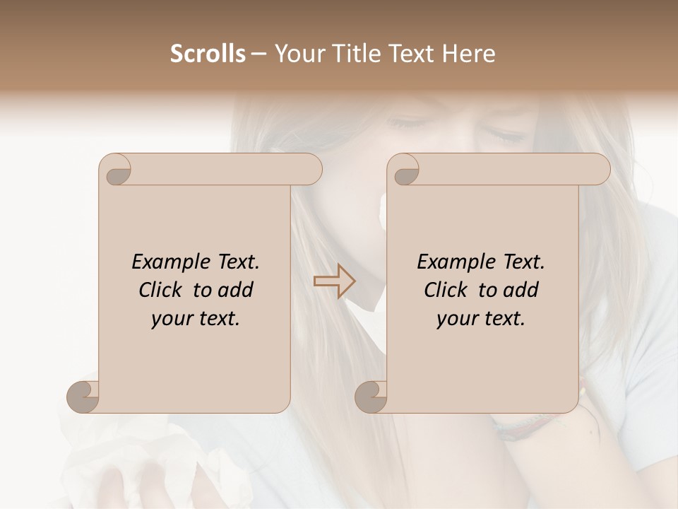 Beautiful Girl With Allergies PowerPoint Template