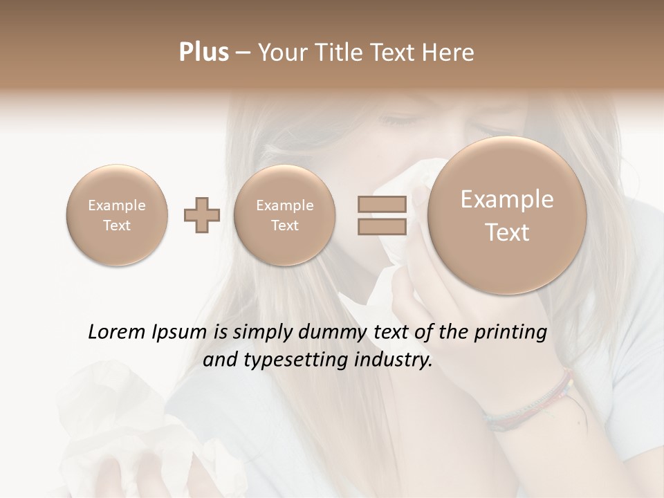 Beautiful Girl With Allergies PowerPoint Template