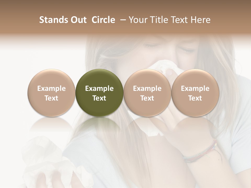 Beautiful Girl With Allergies PowerPoint Template