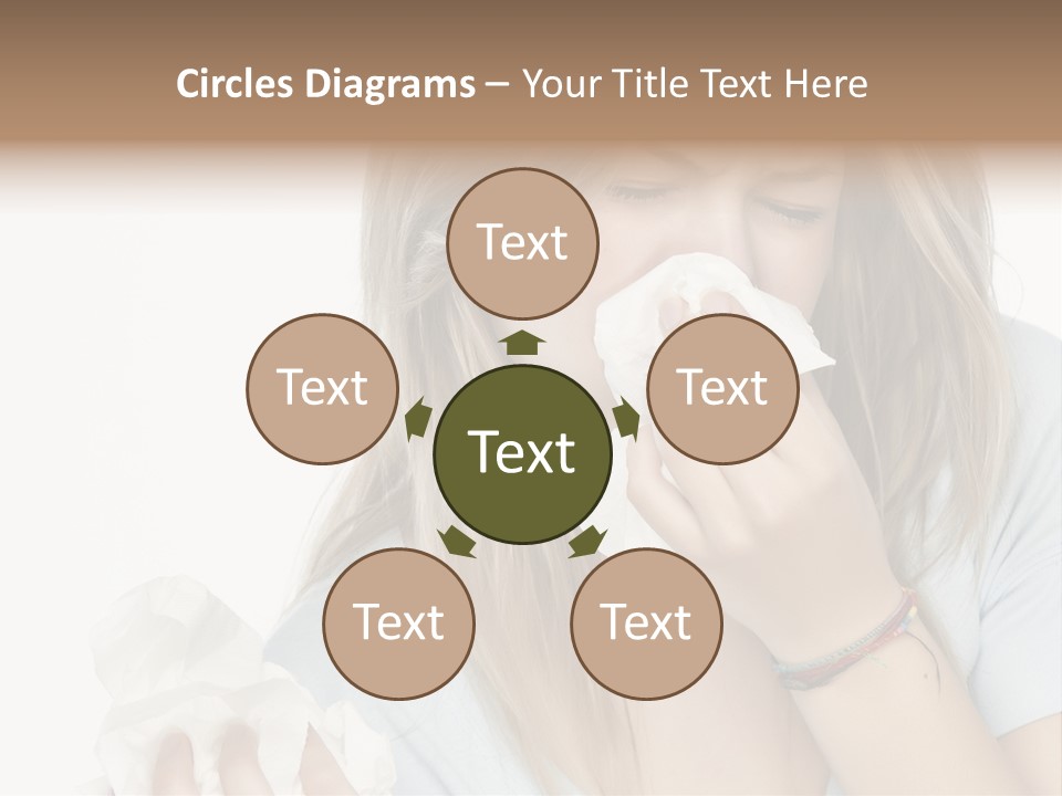 Beautiful Girl With Allergies PowerPoint Template