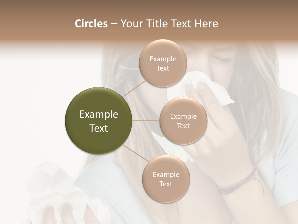 Beautiful Girl With Allergies PowerPoint Template