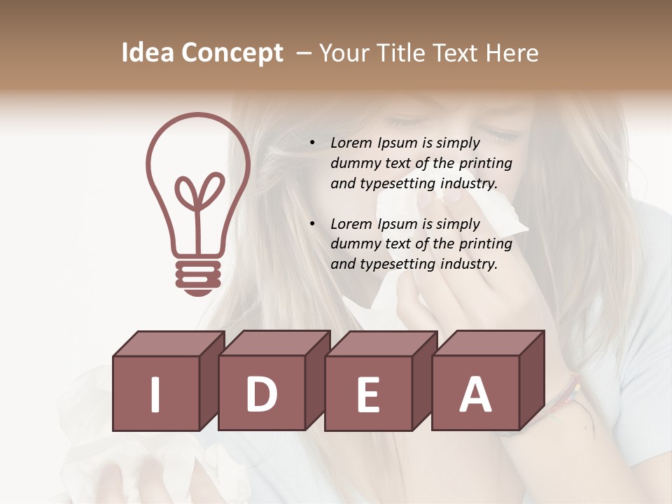 Beautiful Girl With Allergies PowerPoint Template