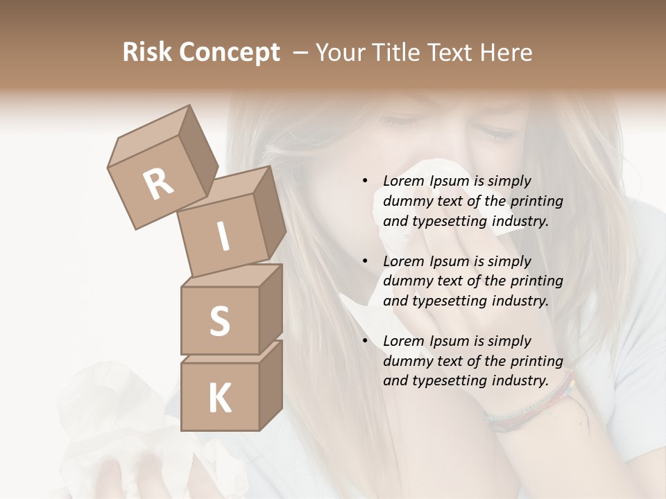 Beautiful Girl With Allergies PowerPoint Template