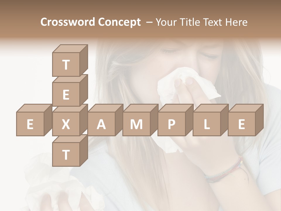 Beautiful Girl With Allergies PowerPoint Template