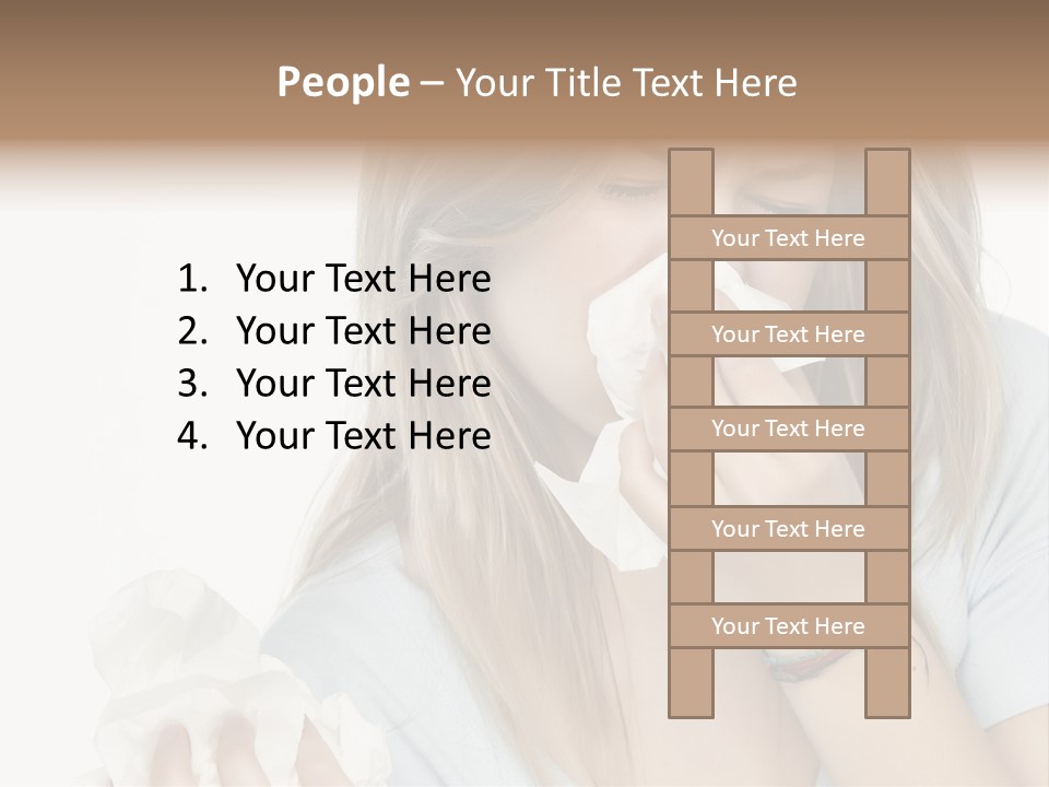 Beautiful Girl With Allergies PowerPoint Template