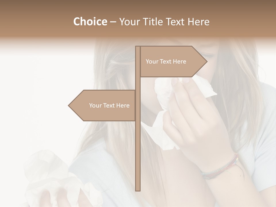 Beautiful Girl With Allergies PowerPoint Template