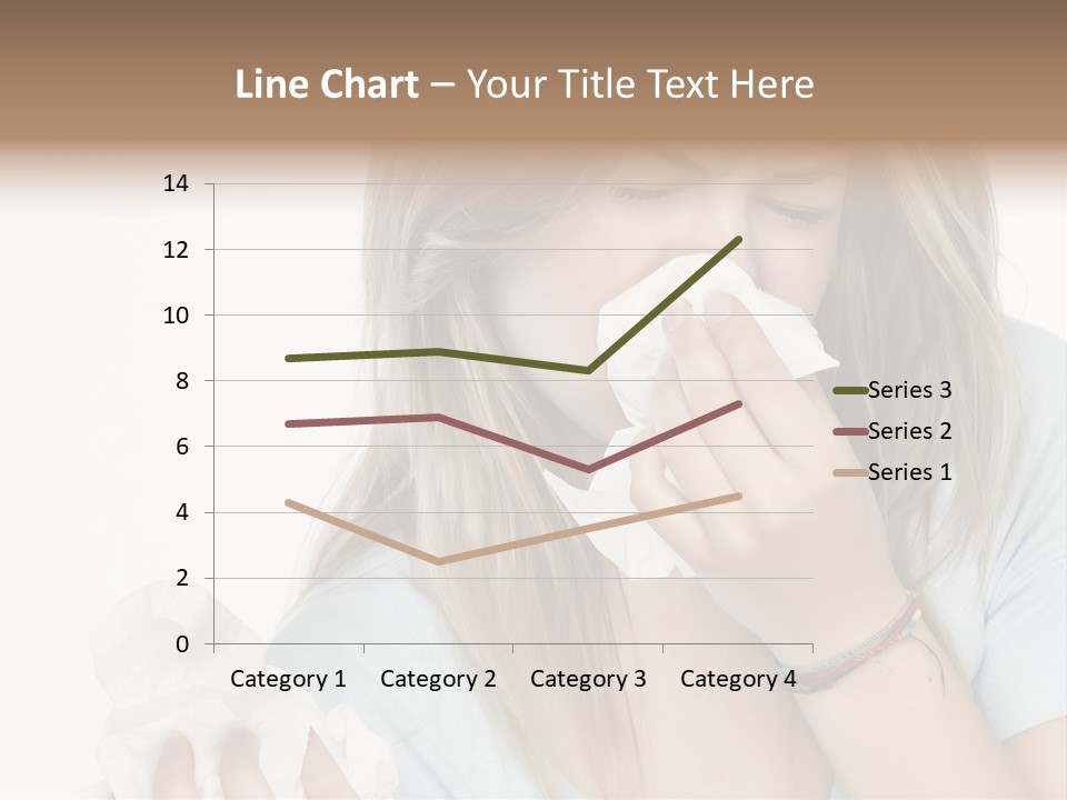 Beautiful Girl With Allergies PowerPoint Template