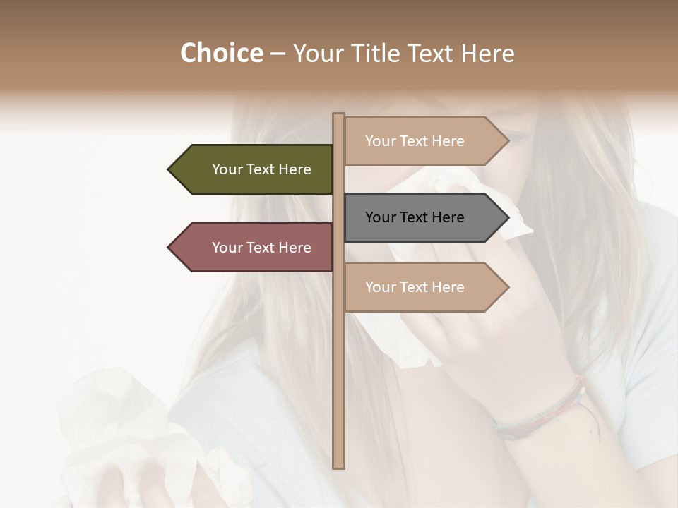 Beautiful Girl With Allergies PowerPoint Template