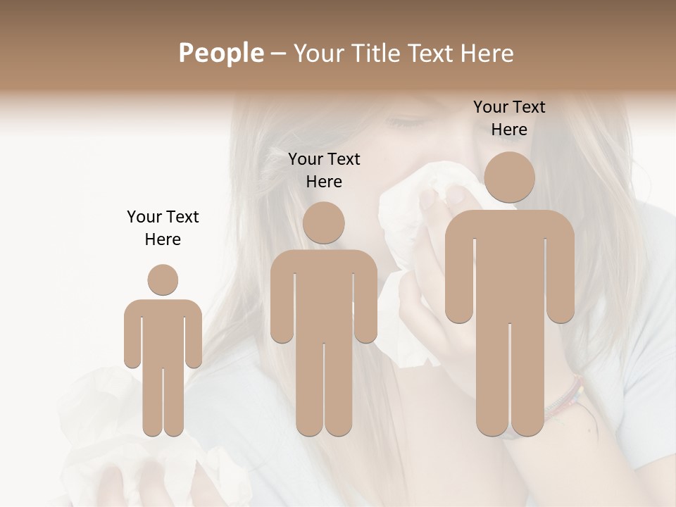 Beautiful Girl With Allergies PowerPoint Template