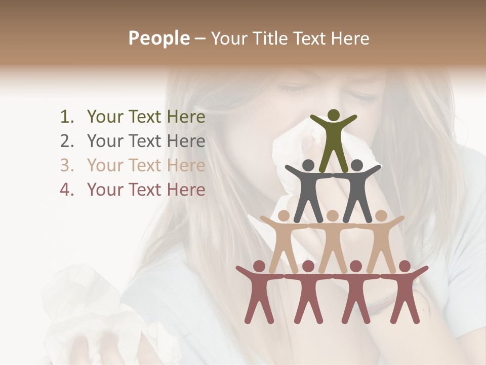 Beautiful Girl With Allergies PowerPoint Template