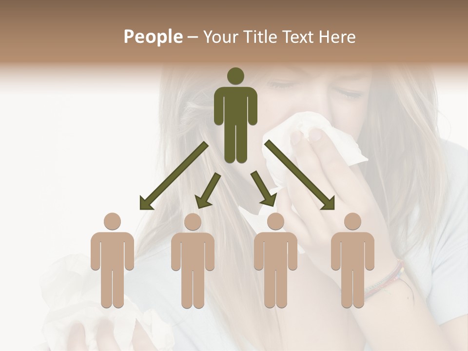 Beautiful Girl With Allergies PowerPoint Template