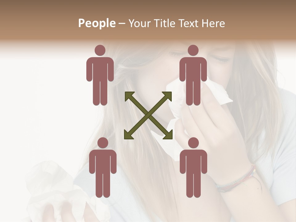 Beautiful Girl With Allergies PowerPoint Template