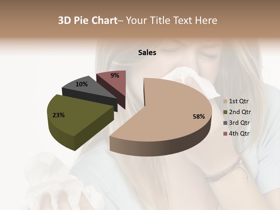 Beautiful Girl With Allergies PowerPoint Template