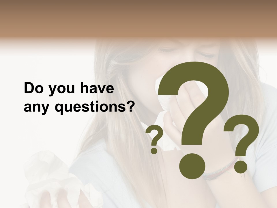 Beautiful Girl With Allergies PowerPoint Template