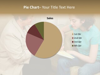 Psychologist Giving A Teen Girl An Agreement To Sign Before Starting Therapy. PowerPoint Template