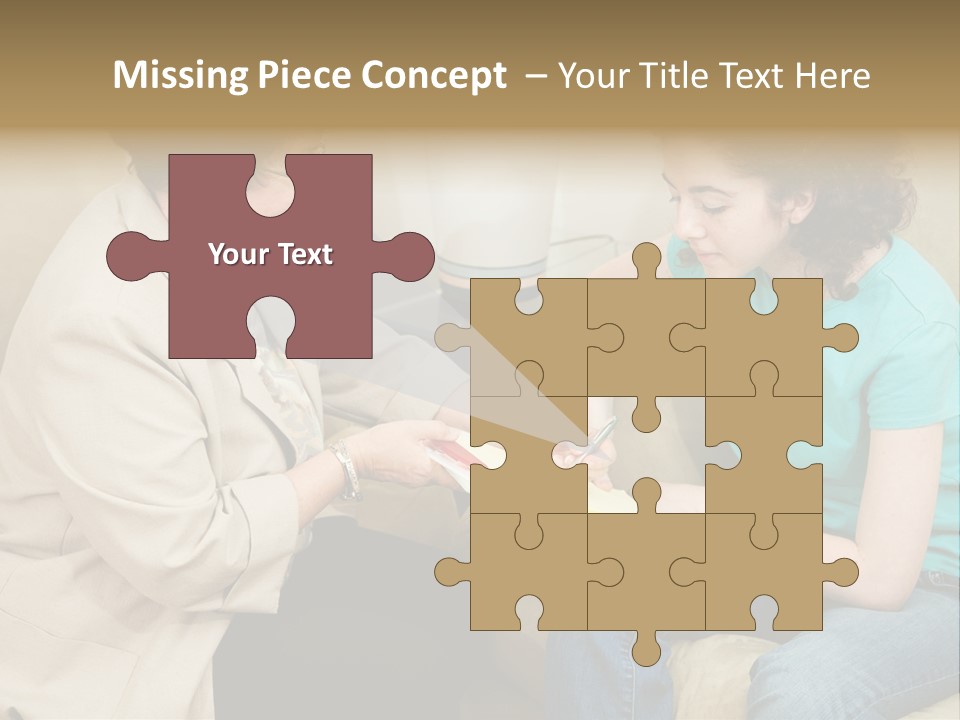 Psychologist Giving A Teen Girl An Agreement To Sign Before Starting Therapy. PowerPoint Template