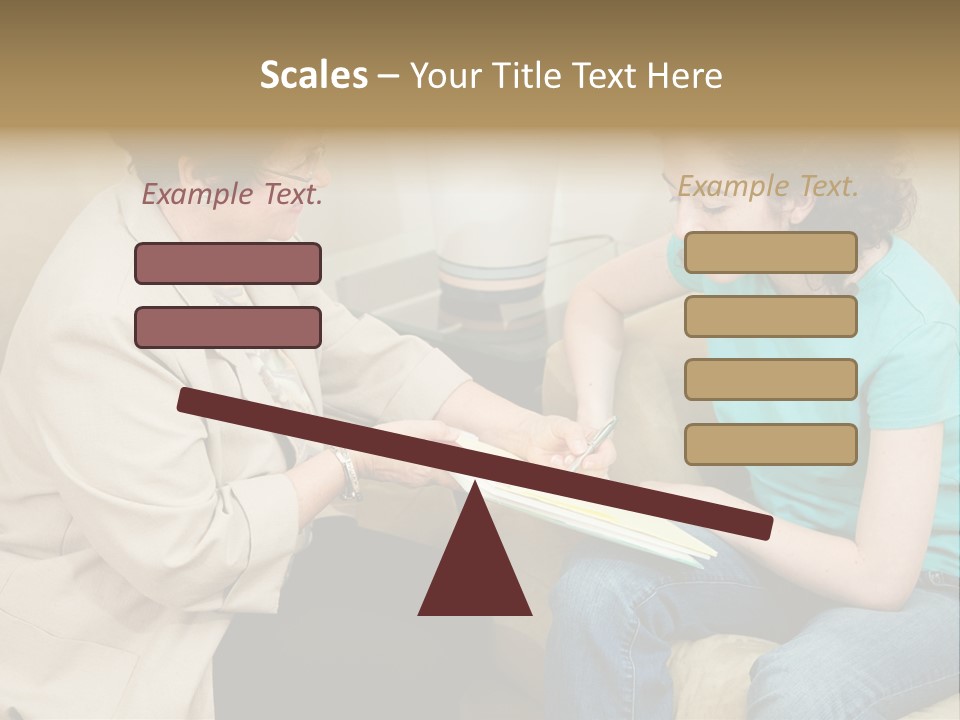 Psychologist Giving A Teen Girl An Agreement To Sign Before Starting Therapy. PowerPoint Template