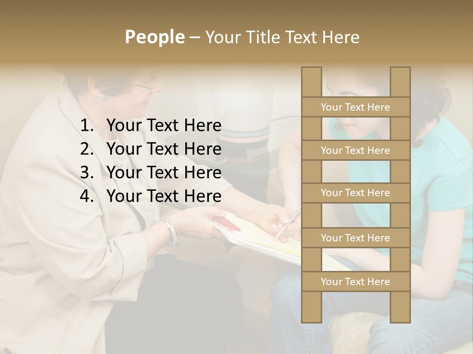 Psychologist Giving A Teen Girl An Agreement To Sign Before Starting Therapy. PowerPoint Template
