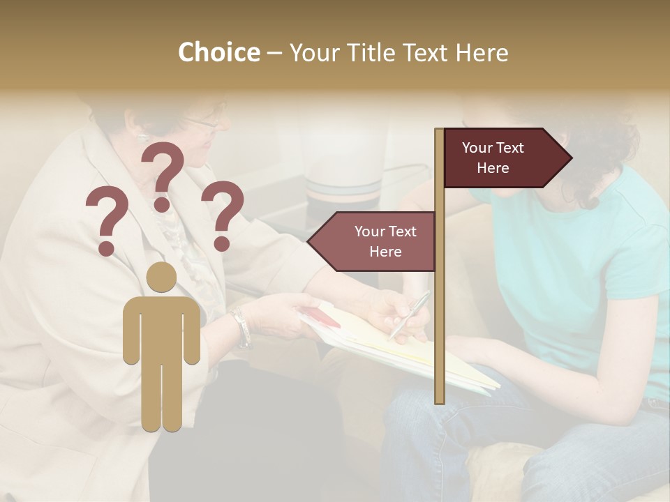 Psychologist Giving A Teen Girl An Agreement To Sign Before Starting Therapy. PowerPoint Template