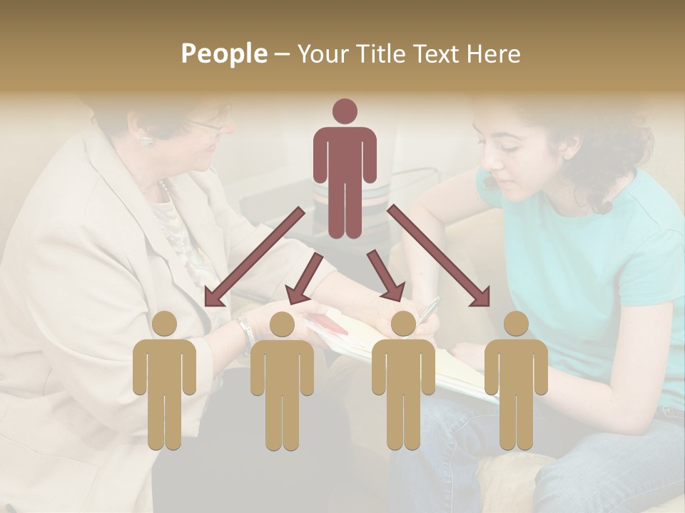 Psychologist Giving A Teen Girl An Agreement To Sign Before Starting Therapy. PowerPoint Template