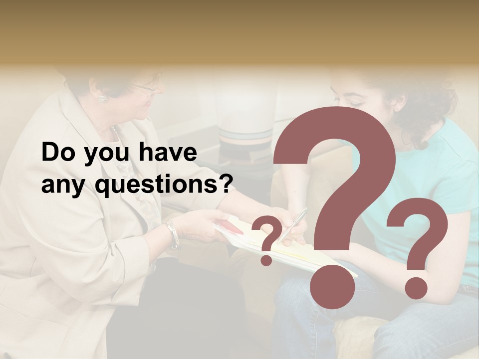 Psychologist Giving A Teen Girl An Agreement To Sign Before Starting Therapy. PowerPoint Template