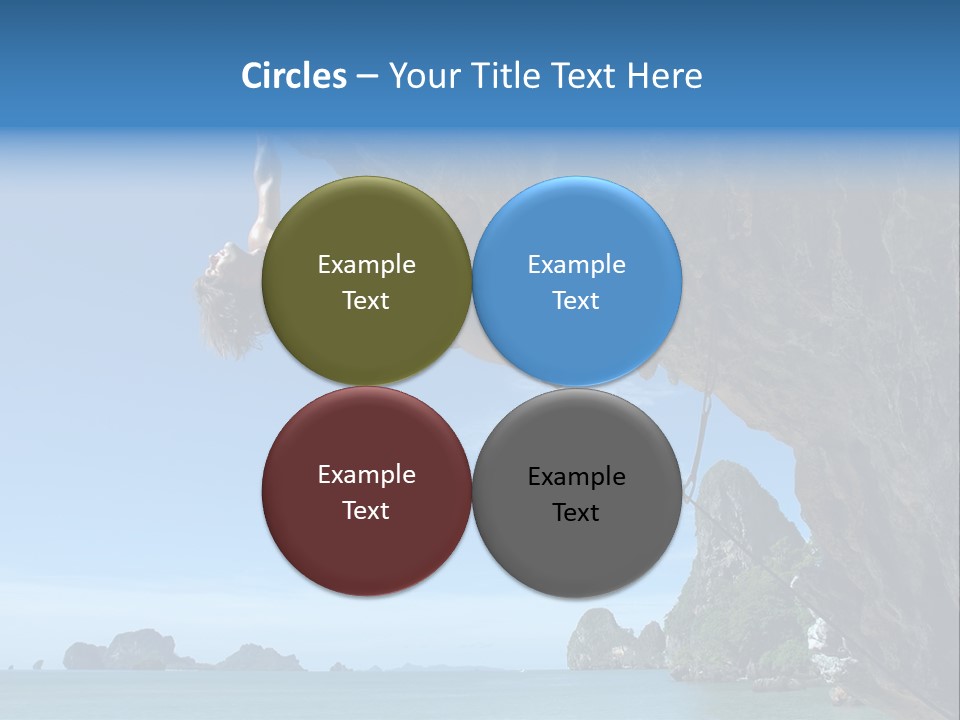 Adult Climbing Hard Overhanging Wall In Krabi, Thailand. PowerPoint Template