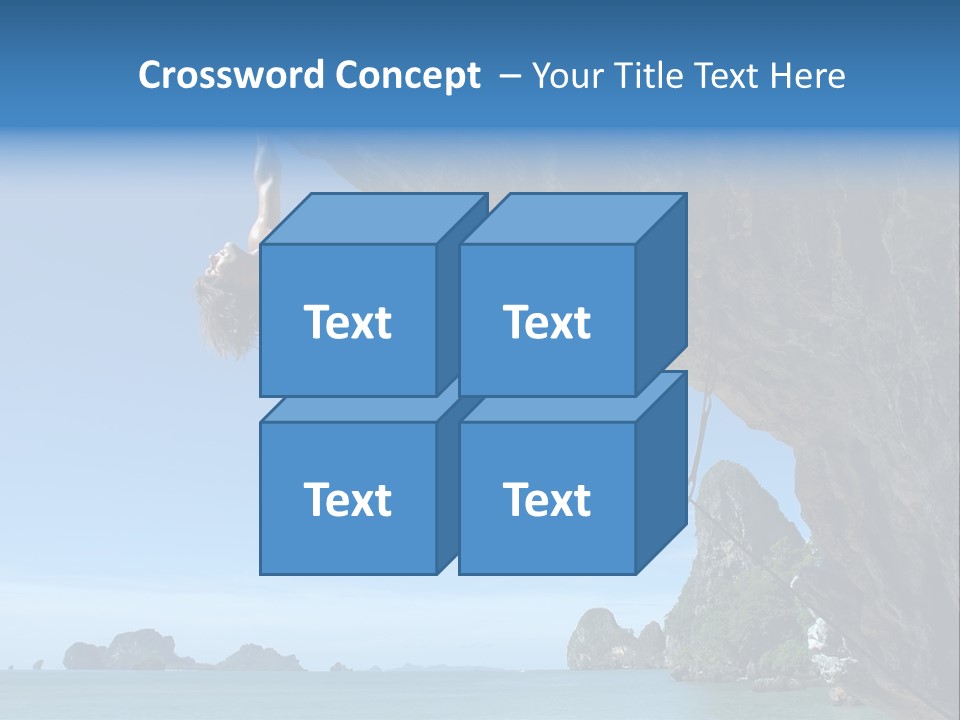 Adult Climbing Hard Overhanging Wall In Krabi, Thailand. PowerPoint Template