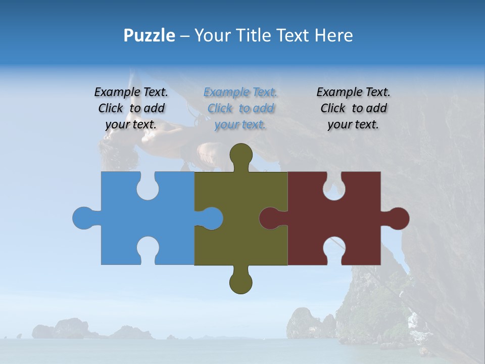 Adult Climbing Hard Overhanging Wall In Krabi, Thailand. PowerPoint Template