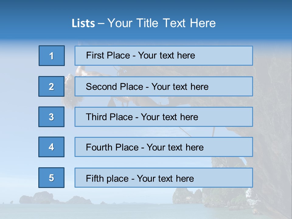 Adult Climbing Hard Overhanging Wall In Krabi, Thailand. PowerPoint Template