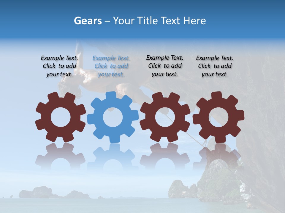 Adult Climbing Hard Overhanging Wall In Krabi, Thailand. PowerPoint Template