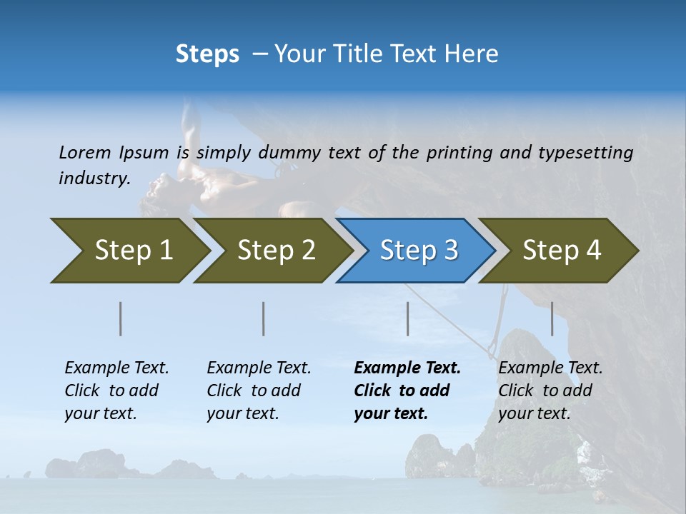 Adult Climbing Hard Overhanging Wall In Krabi, Thailand. PowerPoint Template
