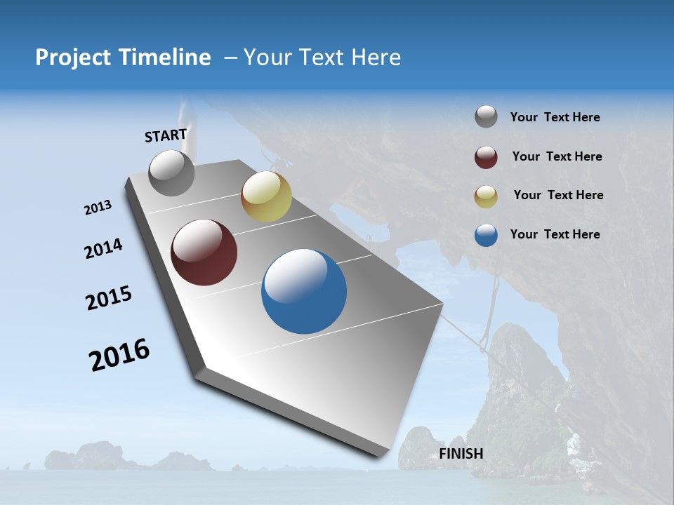 Adult Climbing Hard Overhanging Wall In Krabi, Thailand. PowerPoint Template