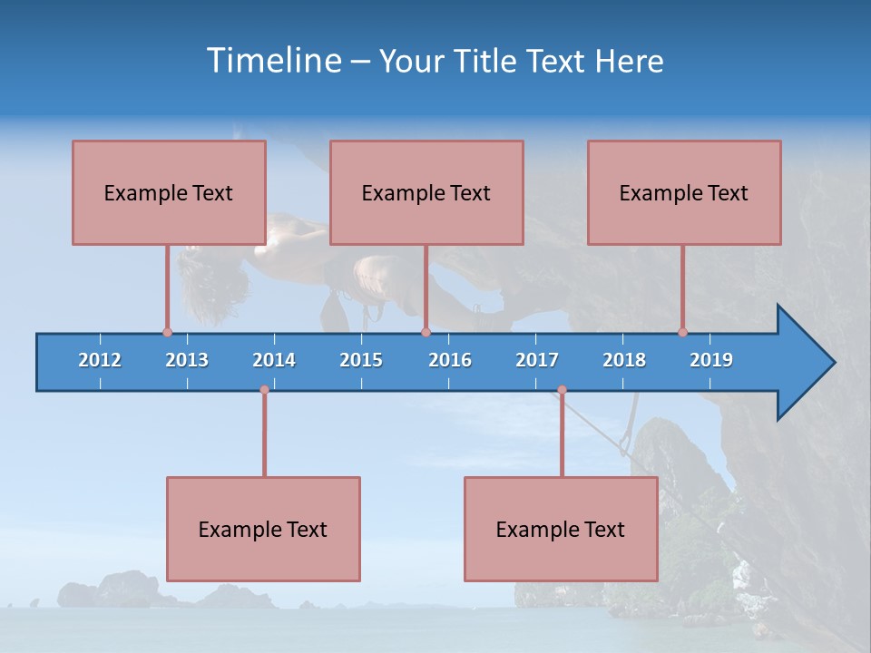 Adult Climbing Hard Overhanging Wall In Krabi, Thailand. PowerPoint Template